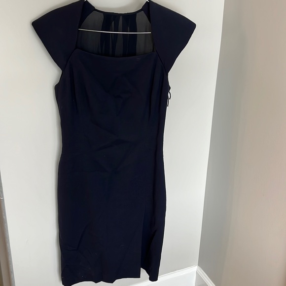 J Mendel Navy dress with sheer back - Picture 1 of 8